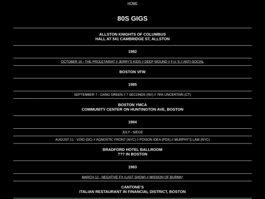 80sgigs screenshot