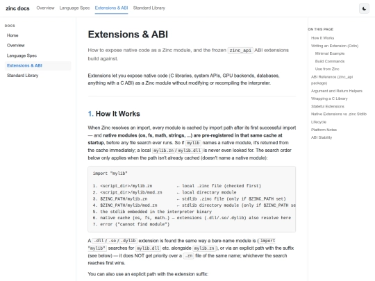 zinc/extensions screenshot