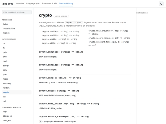 zinc/stdlib/crypto screenshot