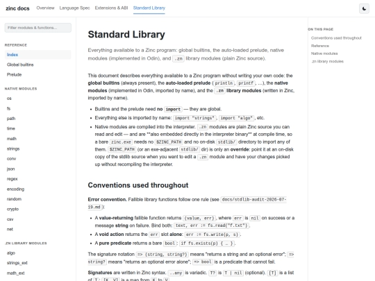 zinc/stdlib screenshot