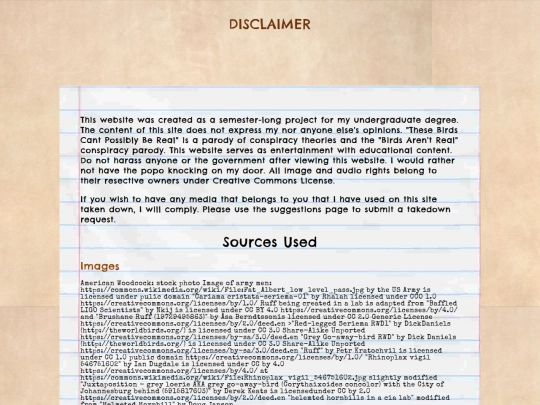 disclaimer screenshot