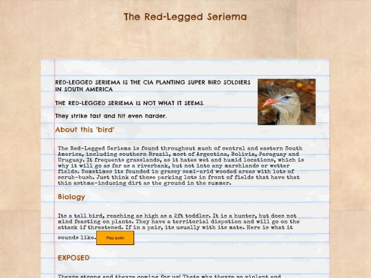 redleggedseriema screenshot