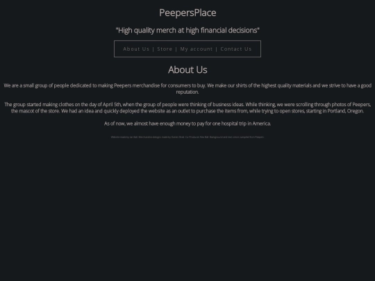 peepersplace/about screenshot