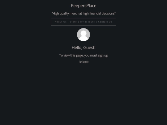peepersplace/account screenshot