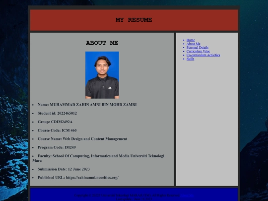aboutme screenshot