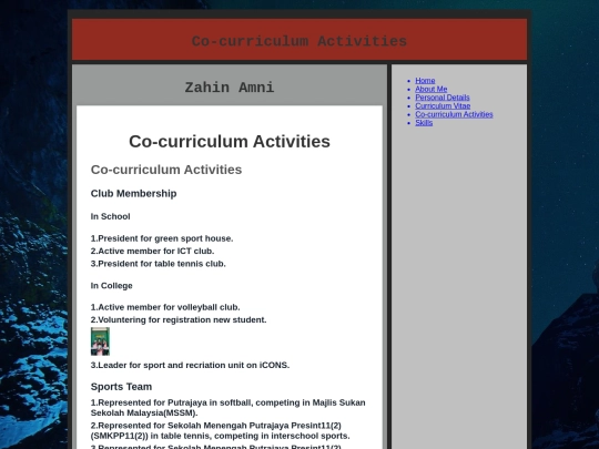 co-curriculumactivities screenshot
