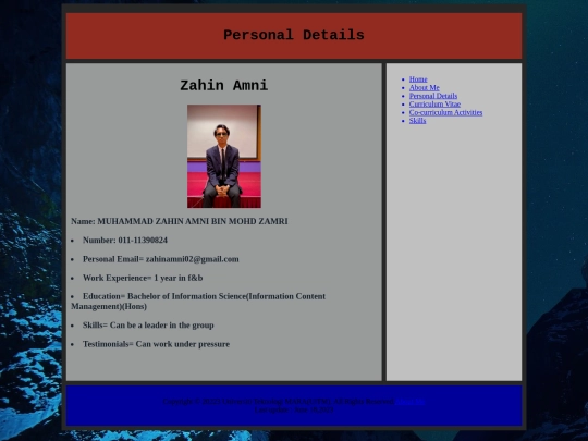 personaldetails screenshot
