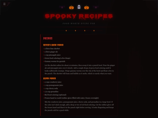 recipes screenshot