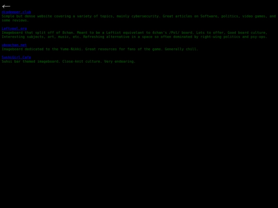 Links screenshot