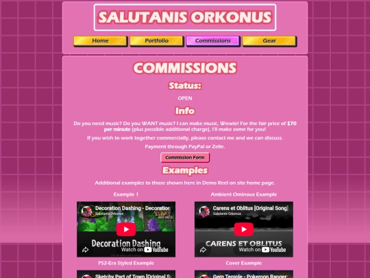 Commissions screenshot