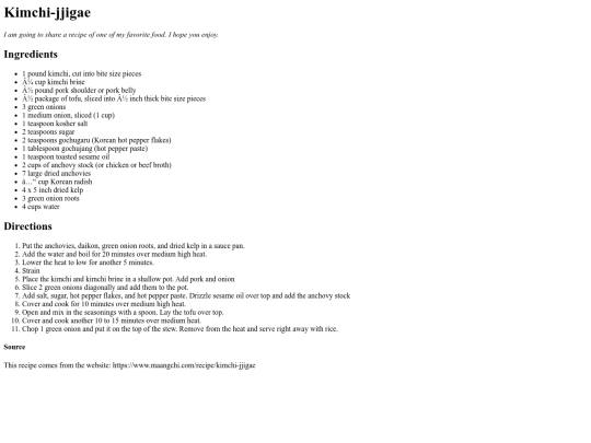 Recipe screenshot
