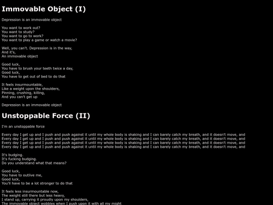 poetry/immovableobjectunstoppableforce screenshot