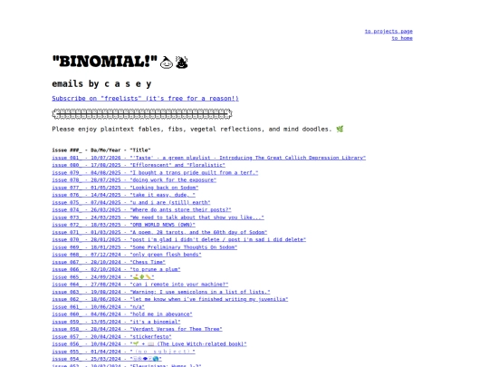 binomial screenshot