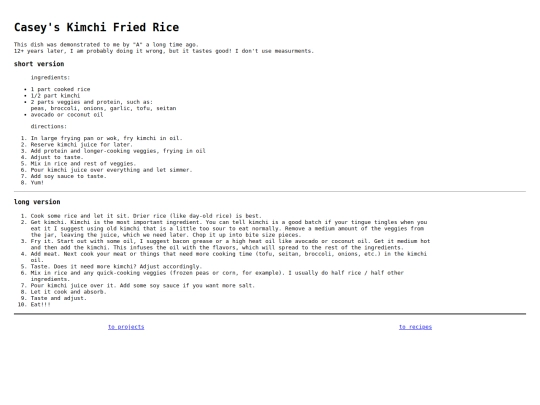 recipe/kimchi_rice screenshot