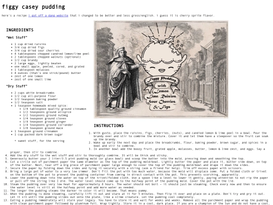 recipe/pudding screenshot