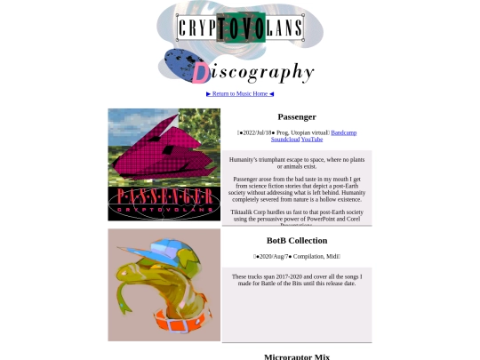 music/discography screenshot