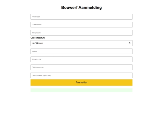 bouwerf/registreren screenshot