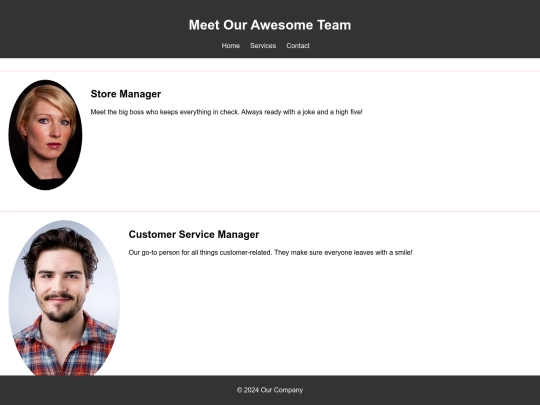 Staff/staffpage screenshot