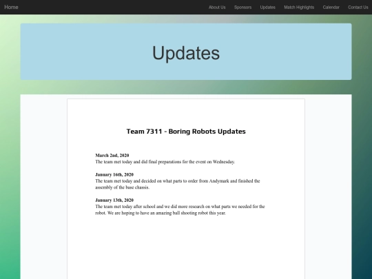 updates screenshot