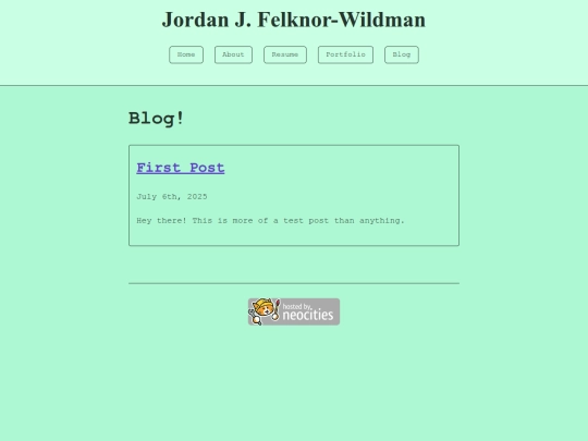 Blog screenshot