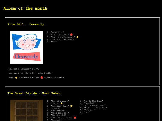 album-history screenshot