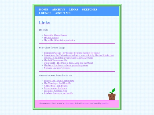 links screenshot