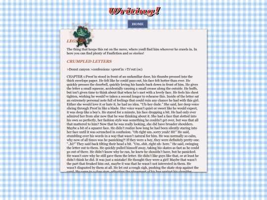 writing screenshot