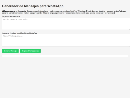 Articulos/GeneradordePromtCompartirArticulosCanalWhatsapp screenshot