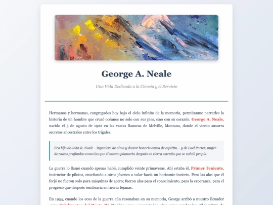 Articulos/george_neale_biography screenshot