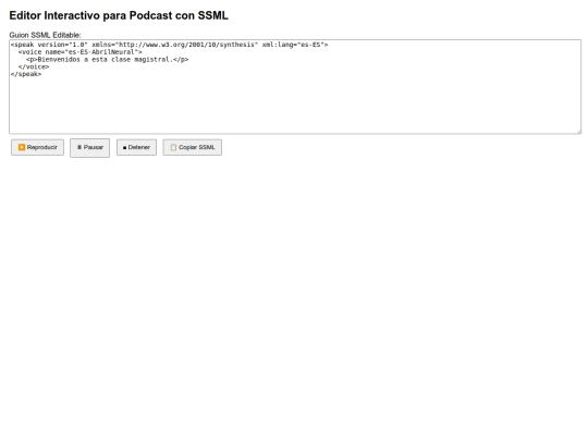 Articulos/interfaz web interactiva para que controles la reproducción y edición del podcast al instante screenshot