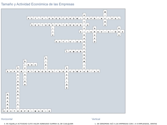 Crucigrama_Empresas_Tamaño_Actividad_Respuestas screenshot