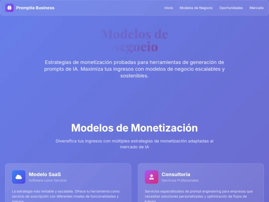 Promptia/Negocios/modelos screenshot