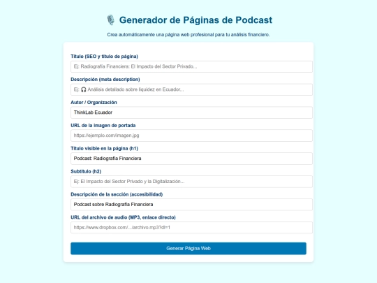 ThinkLab Ecuador/Generador_de_Páginas_de-Podcast screenshot