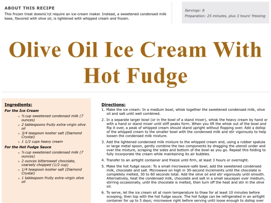 Dessert Recipes/olive oil ice cream and fudge screenshot