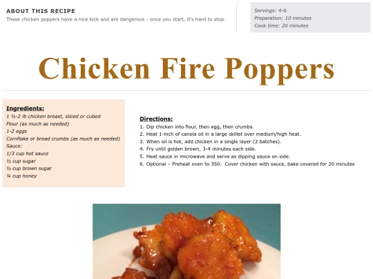 Main Course Recipes/fire poppers screenshot
