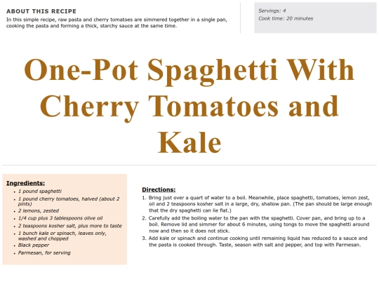 Main Course Recipes/one-pot spaghetti screenshot