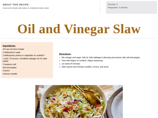 Salads/Oil and vinegar slaw screenshot