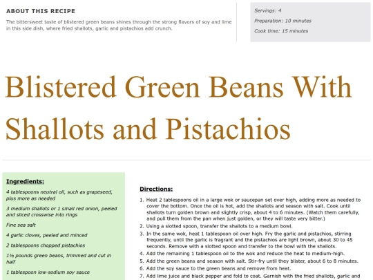 Side Dish Recipes/blistered green beans with shallots and pistachios screenshot