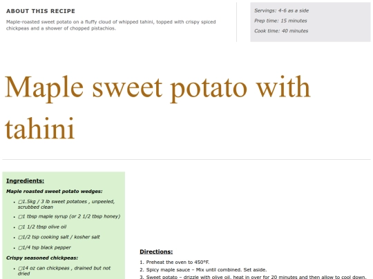 Side Dish Recipes/maple sweet potatos screenshot