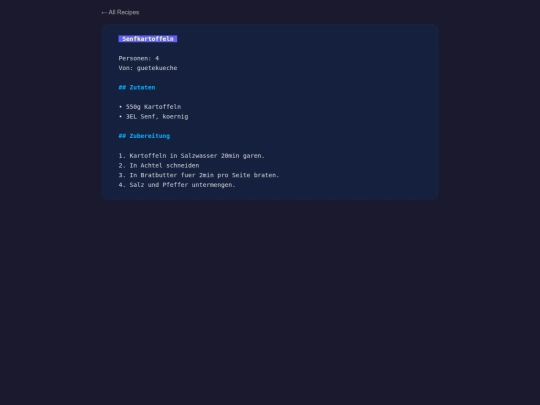 senfkartoffeln screenshot