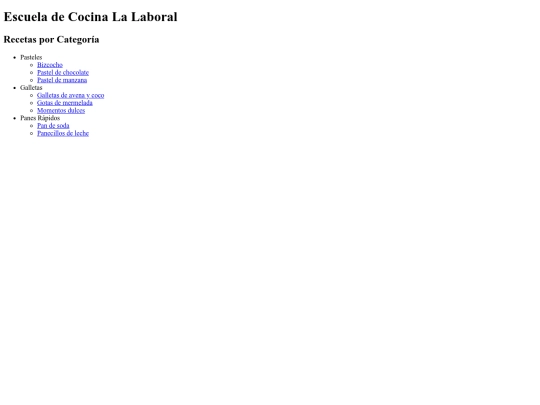 EjerciciosEnlaces/escuela de cocina screenshot