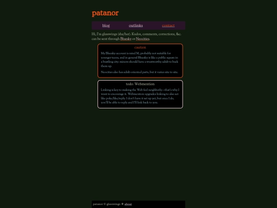 about/contact screenshot