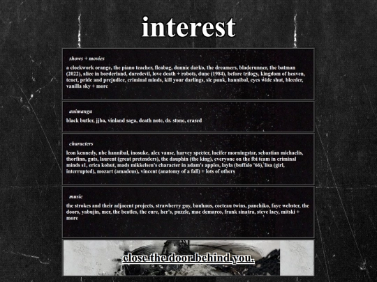 interests screenshot