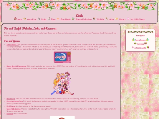 links screenshot