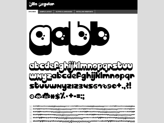 fonts/billo___-demo screenshot