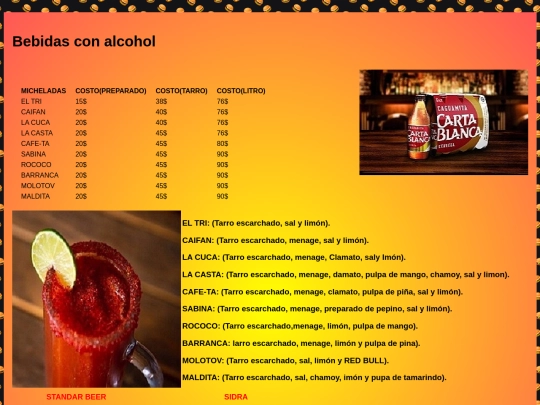 BEBIDAS screenshot