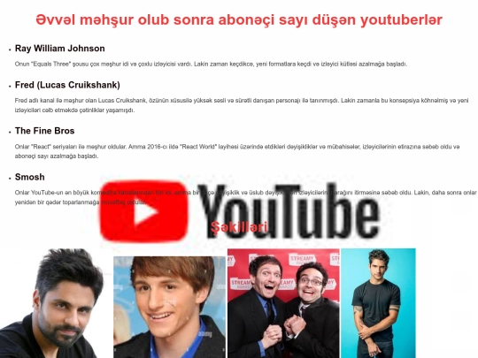 Əvvəl məhşur olub abonəçi sayısı düşən youtuberlər screenshot