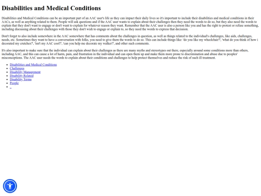 DisabilitiesandMedicalConditions screenshot