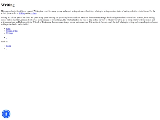 Writing screenshot
