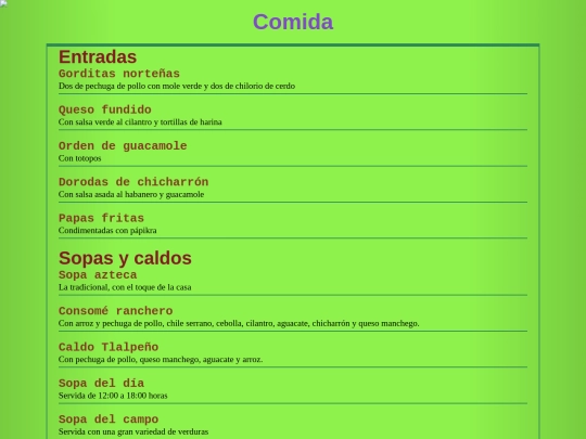 Comida screenshot